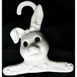 1993 Gallery Collection Porcelain Ready Paint Nursery Baby Hanger Rabbit Bunny